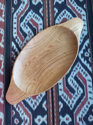 Oval teak wood serving platter new handmade