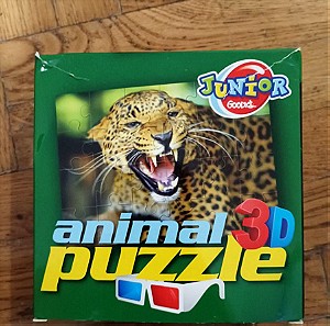 Παζλ Παιδικο Τρισδιαστατο Ζωα 3D, 24 κομματια, απο 3 ετων, Animal 3D puzzle, περιεχονται τα 3D γυαλακια, Πληρης