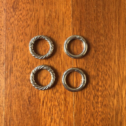Carabiner clips for bags and accessories, set of 4, metal