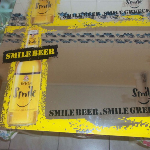 Smile Beer promotional mirror, Union Smile, 37x45 cm