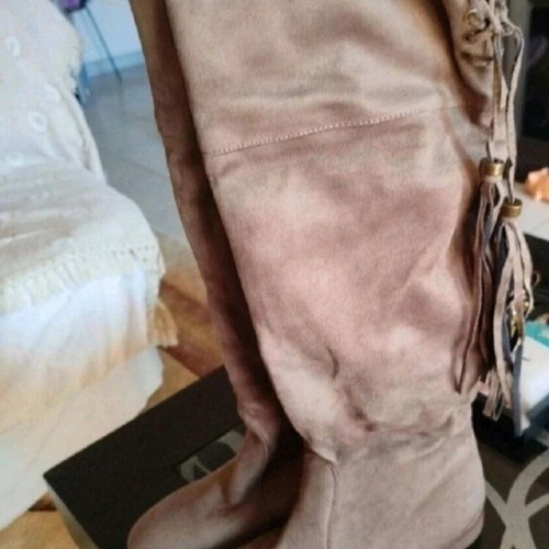 Sedici Suede Knee-High Boots New Size 37 Beige