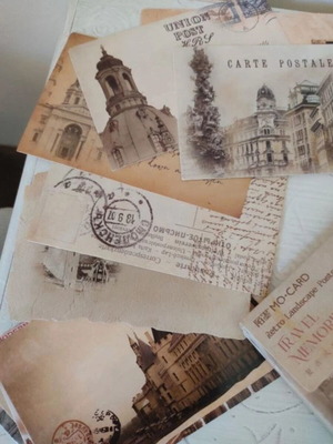 Vintage πακέτο καρτ ποστάλ σαν καινούργιο με παλιά γραφή και γραμματόσημα