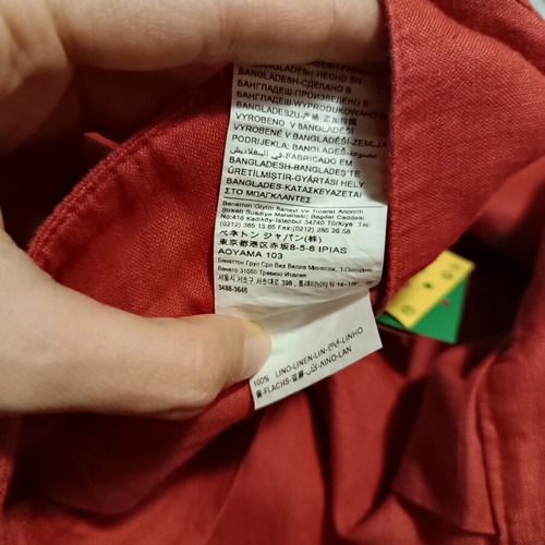 United Colors of Benetton Linen Cargo Pants New Coral Pink