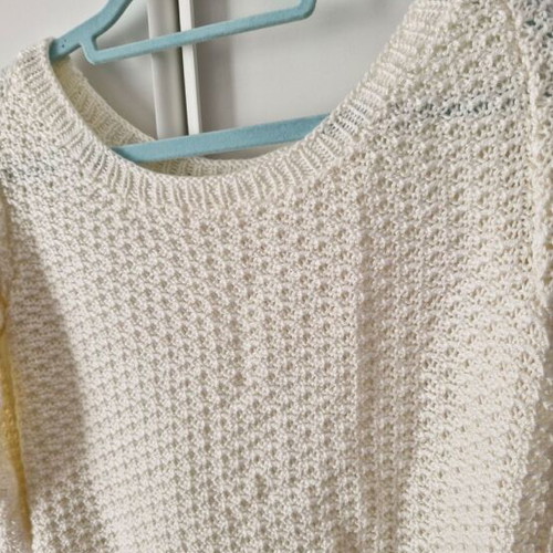 Handmade knitted women's blouse new, white
