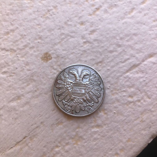 Austria 1 Schilling 1935 coin used, collectible interwar