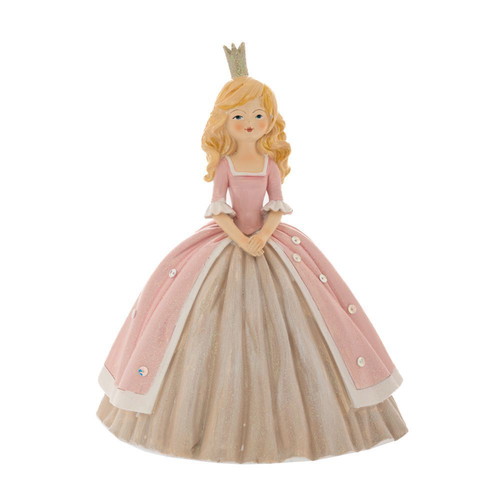 Princess polyresin pink 14x13x18cm piggy bank new