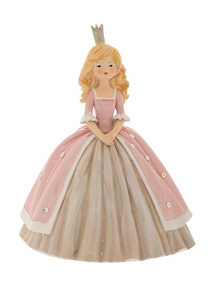 Princess polyresin pink 14x13x18cm piggy bank new
