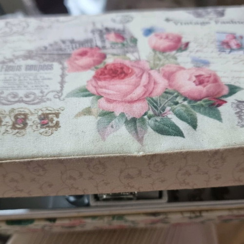 Jewelry box with various used rings and pendants