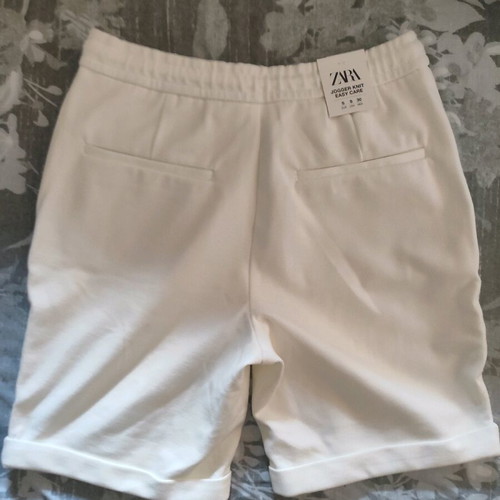 Zara men's bermuda shorts new, cotton, white, size S
