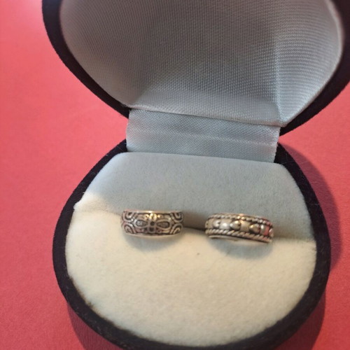 Boho 2 Hoop Earrings 925 like new, 1cm diameter
