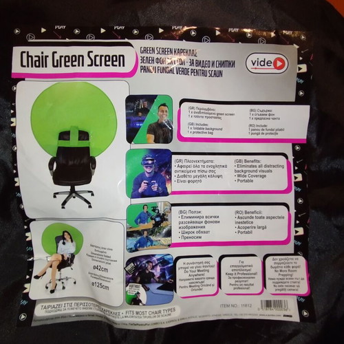 Chair green screen like new, round