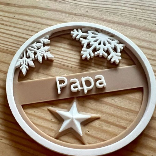 Christmas gift tags with names new, 7 cm diameter