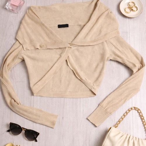 Only short cardigan like new, beige, sizes S/M