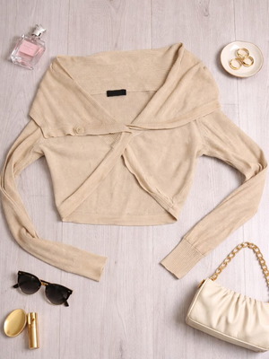 Only short cardigan like new, beige, sizes S/M
