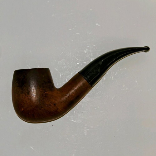 Wooden smoking pipe used, 14 cm length, with mouthpiece wear