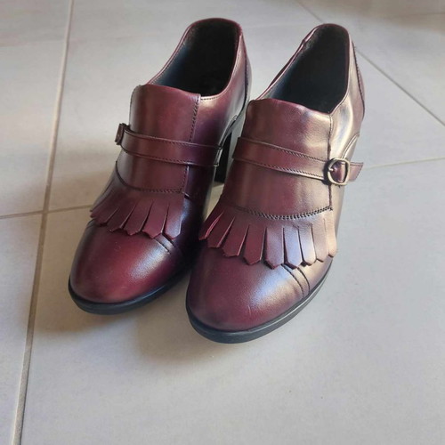 Fratelli Karida loafers used, burgundy, 7cm heel