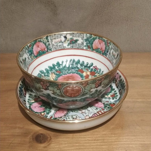 Chinese handmade porcelain plate and bowl used