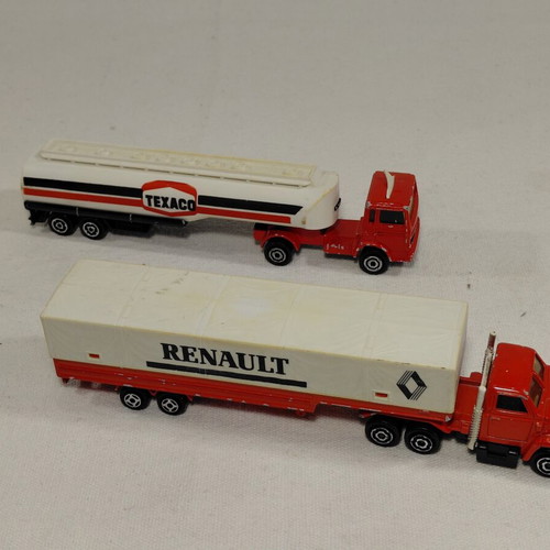 Majorette metal toy trucks vintage used, set of two