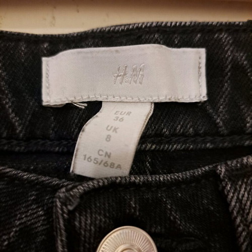High-waisted crop jeans H&M like new, black, size S