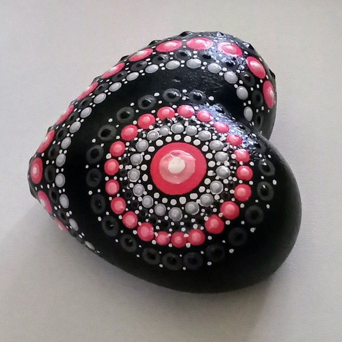 Decorative mandala heart handmade, gypsum, hand-painted