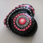 Decorative mandala heart handmade, gypsum, hand-painted