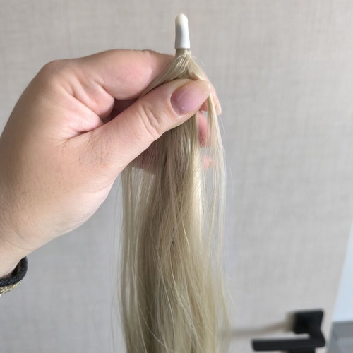 Ponytail extension blonde color, new, approx. 80 cm