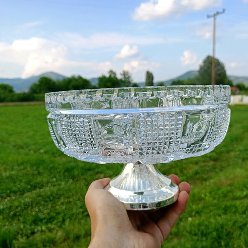 Glass bowl vintage fondantière unused