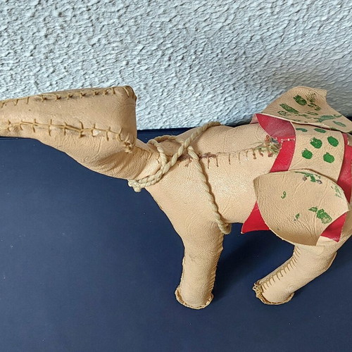 Vintage handmade leather camel figurine