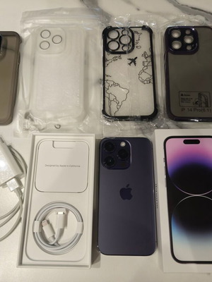 Apple iPhone 14 Pro 256GB дийп пърпъл с аксесоари