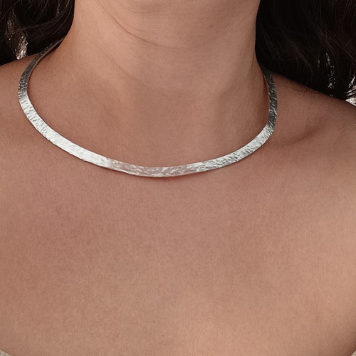 Neck Bar Set with Silver Earrings Handmade, Minimal Design