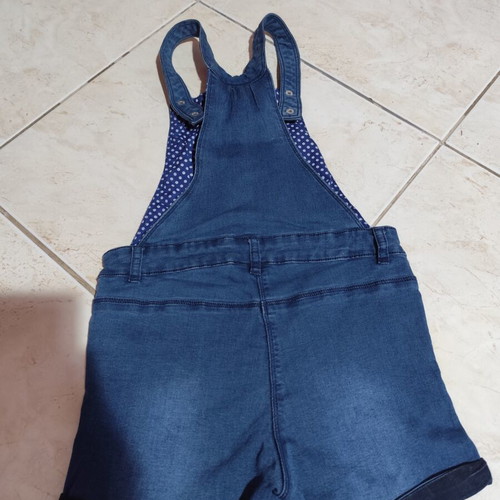Denim short overall for girls like new, size 10 years
