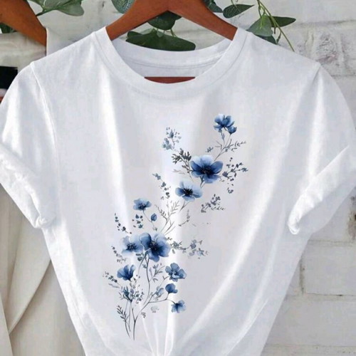 T-shirt white with flowers size 3XL new