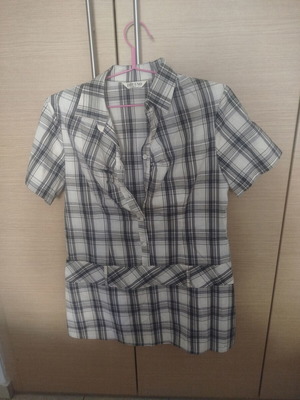 Zoteno Checked Shirt Dress with Belt Option, New, Size XXXL