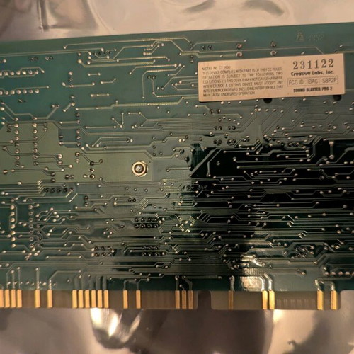 Sound Blaster Pro 2.0 CT1600 used 16-bit ISA sound card for DOS