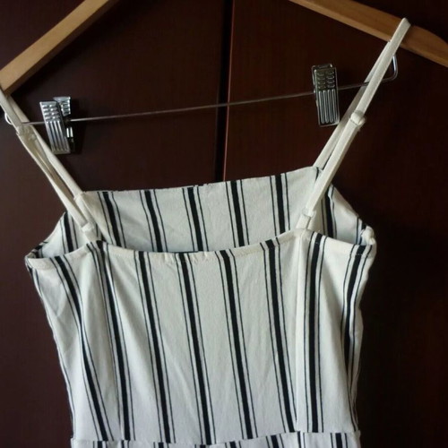 Bershka striped white black jumpsuit size XS used