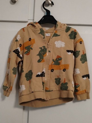 Sinsay cardigan with dinosaurs used, for boy 2-3 years, beige