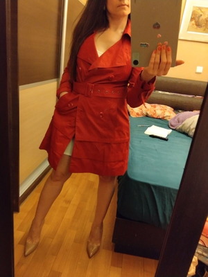 Raxevsky catwalk red trench coat, small size