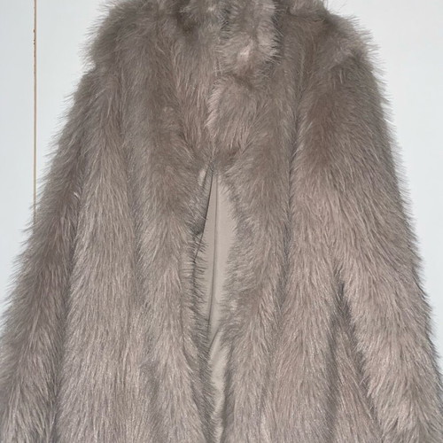 Women's fur like new, gray and beige