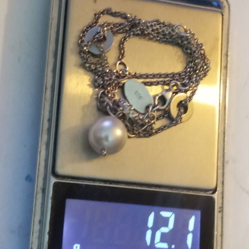 Folli Follie 925 silver necklace with pearl