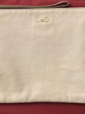 Dolce & Gabbana Δερμάτινη Τσάντα Φάκελος Μεταχειρισμένη, Off-White