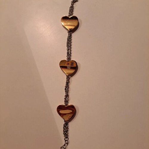 Visetti women's bracelet like new, silver with rose gold hearts