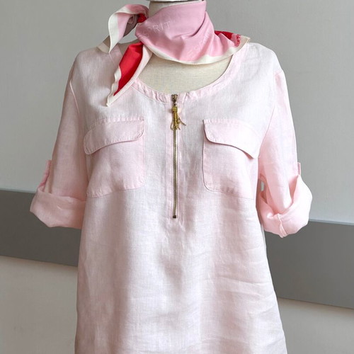 Ellen Tracy linen tunic in pale pink like new, size M