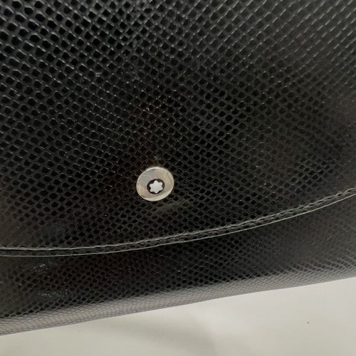 Montblanc black leather wallet used