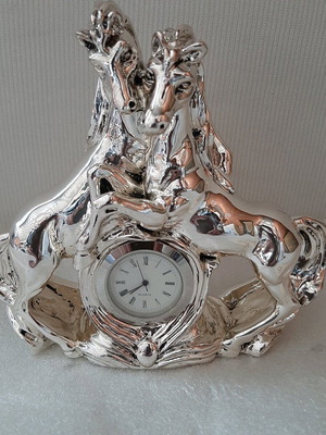 Italian silver-plated clock new