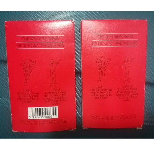 Vintage tights new, pack of 8, black and beige