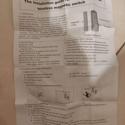 Wireless Alarm Trap used