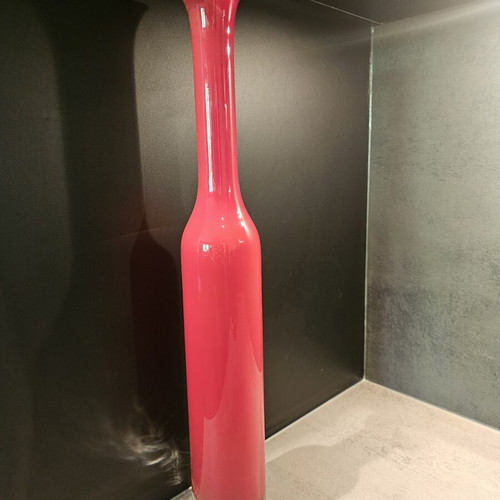 Royal Leerdam Ligne Libre red vase by Siem van de Marel 1993 like new