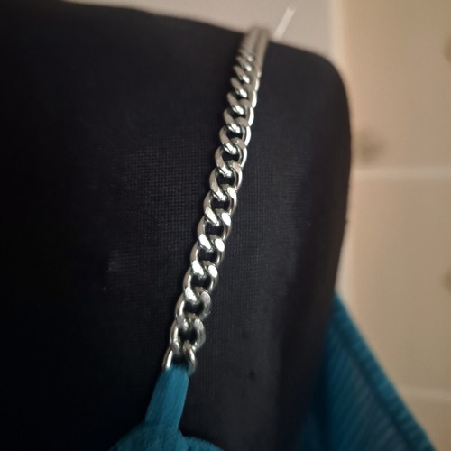 Michael Kors blouse aqua marine with silver shoulder details like new