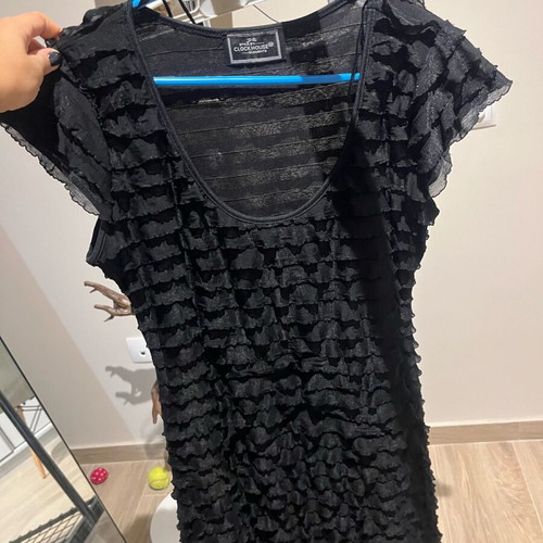 Dress black with pleats used