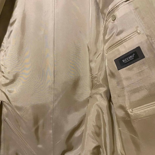 Bizzaro linen men's suit new, beige, size 58